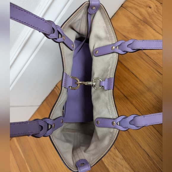 Gucci monogram hand bag with purple trim and pouch - Picture 10 of 17